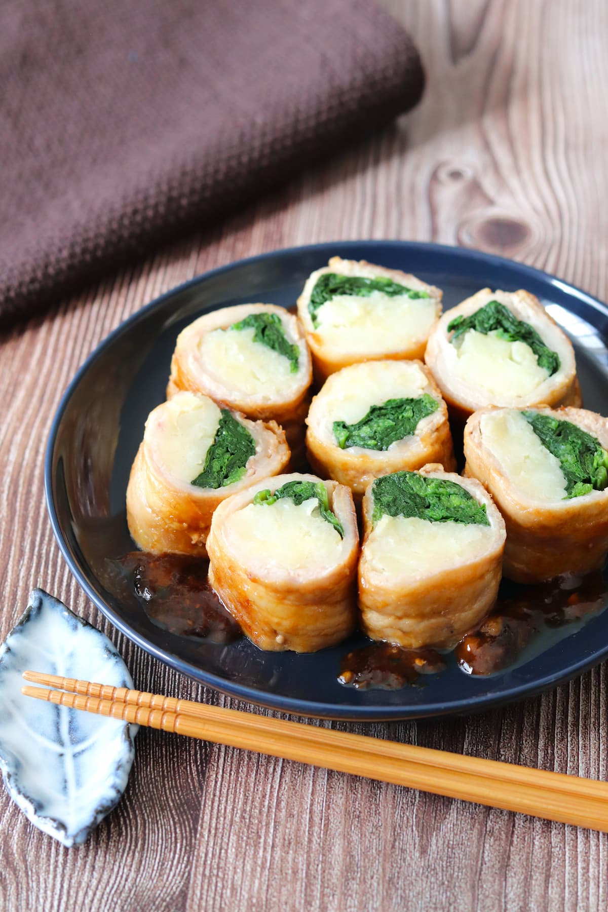 ポテトとほうれん草の豚巻き