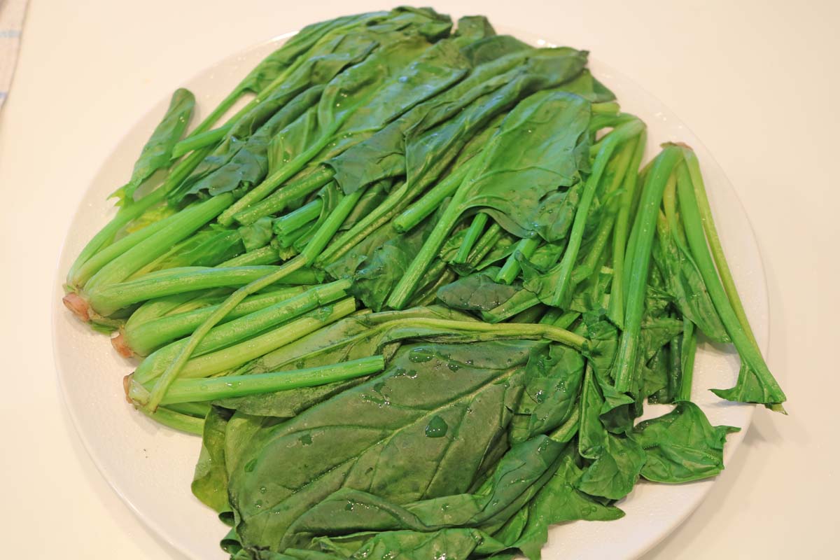 鶏ほうれん草炒め２