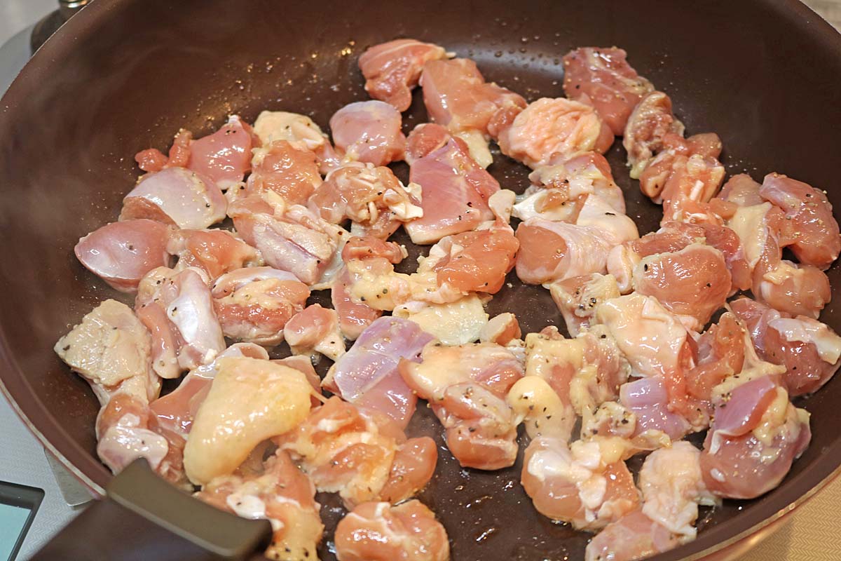 鶏ほうれん草炒め３