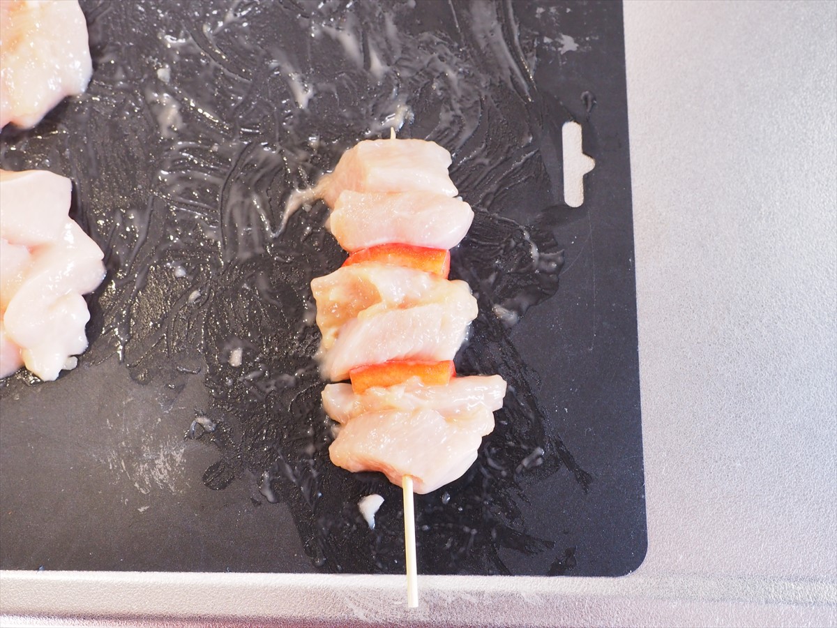 鶏むね肉とパプリカの焼き鳥風