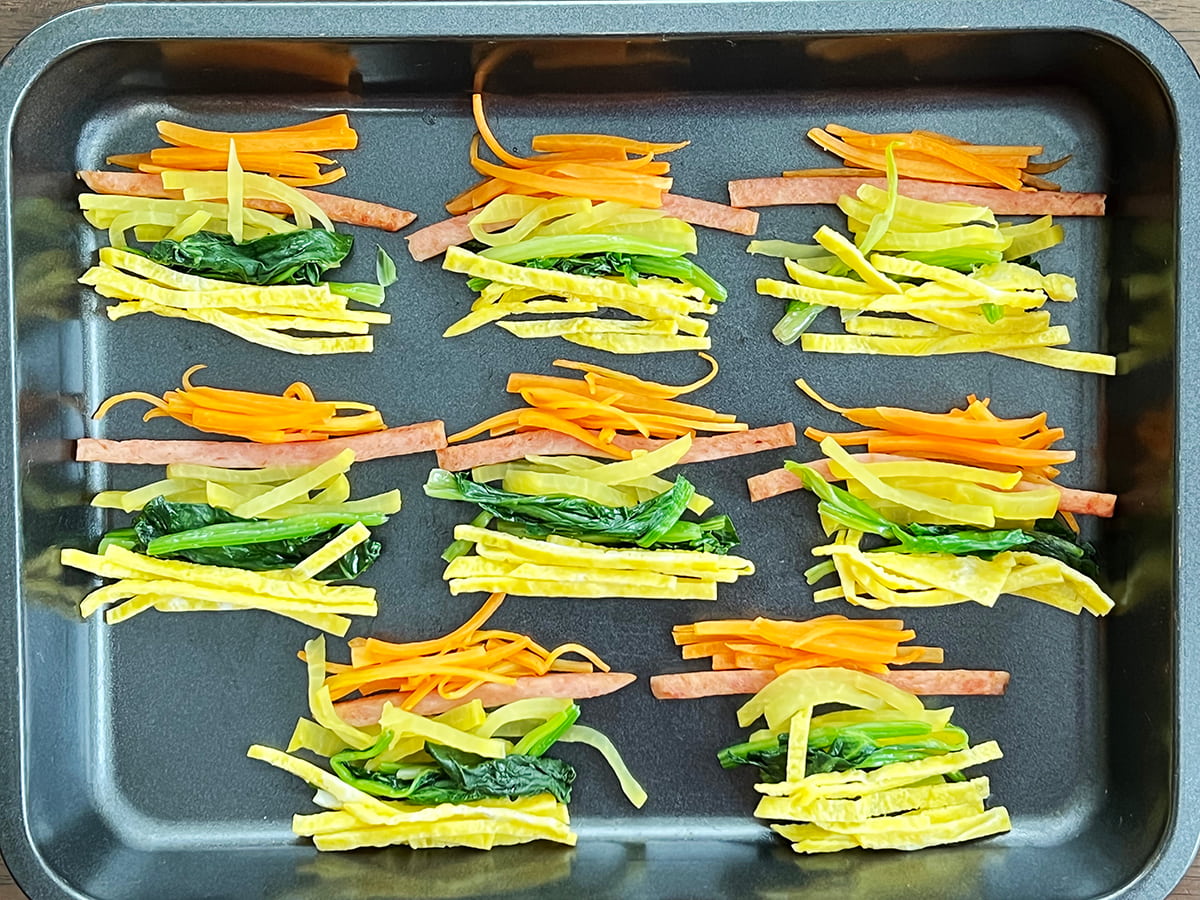 韓国風ミニのり巻きコマキンパ作り方