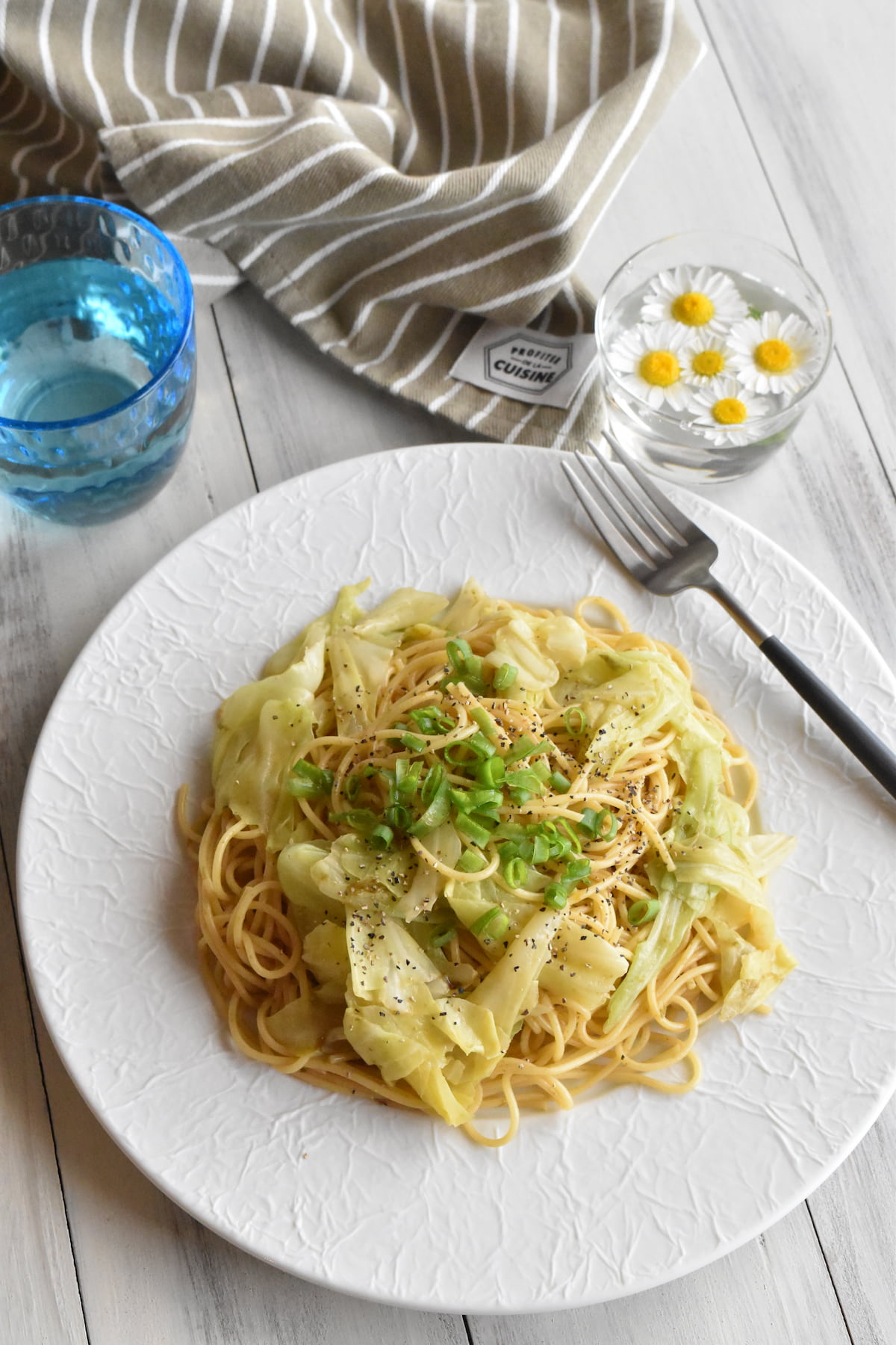 「春キャベツと海苔の佃煮の絶品パスタ」仕上がり