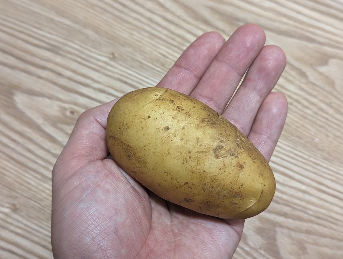 新じゃがいもの重さに注目