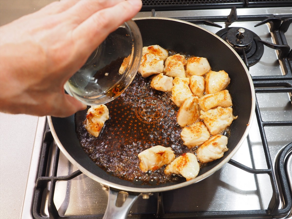 鶏むね肉のクリームチーズ照り焼き