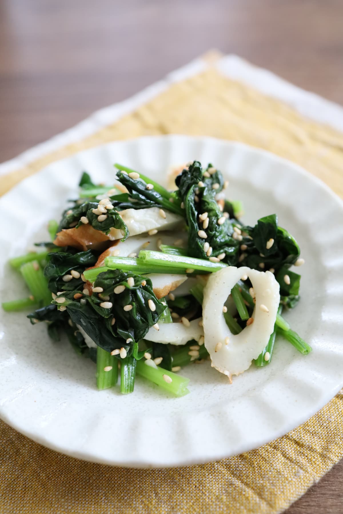 「ほうれん草とちくわのナムル」レシピ