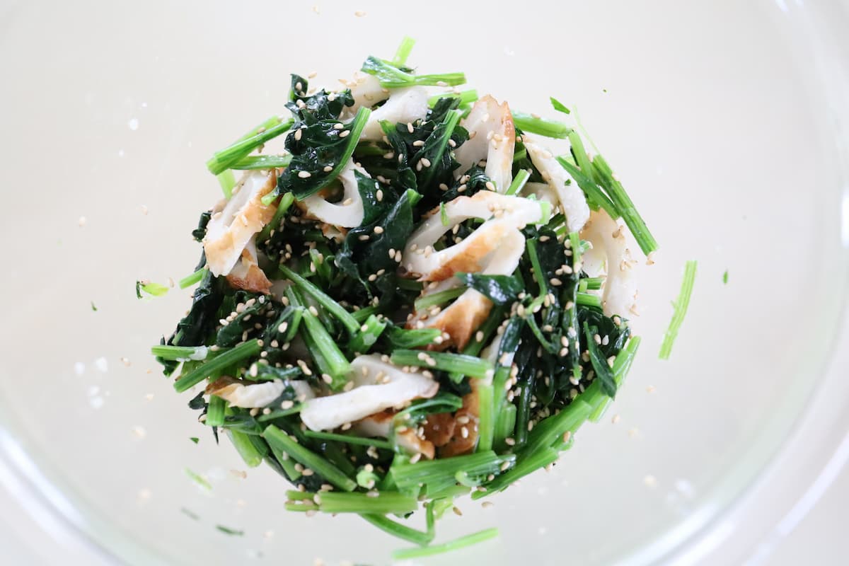 「ほうれん草とちくわのナムル」レシピ