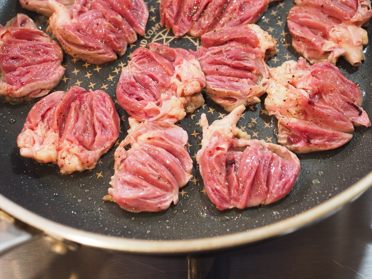 焼き肉のタレで鶏ハツ野菜炒め