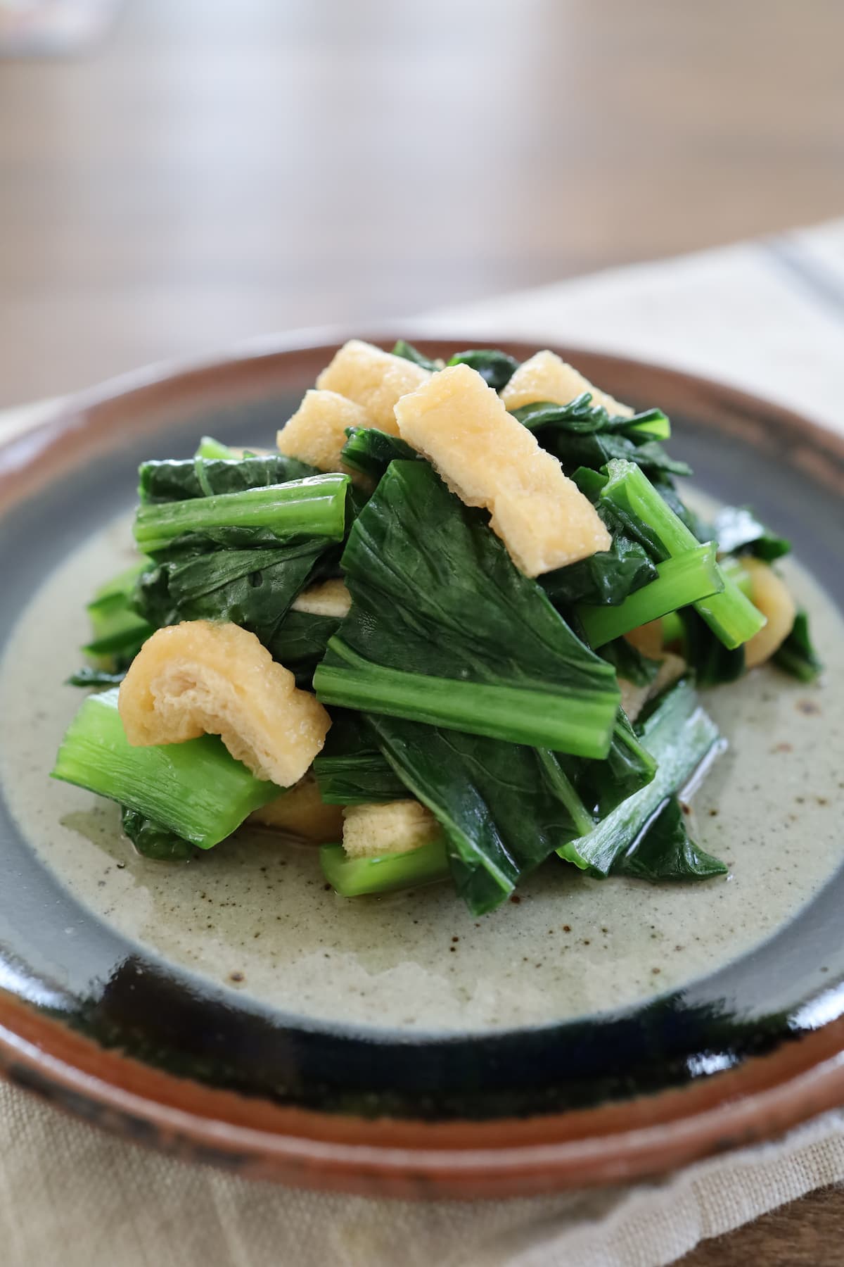 小松菜と油揚げの煮浸し