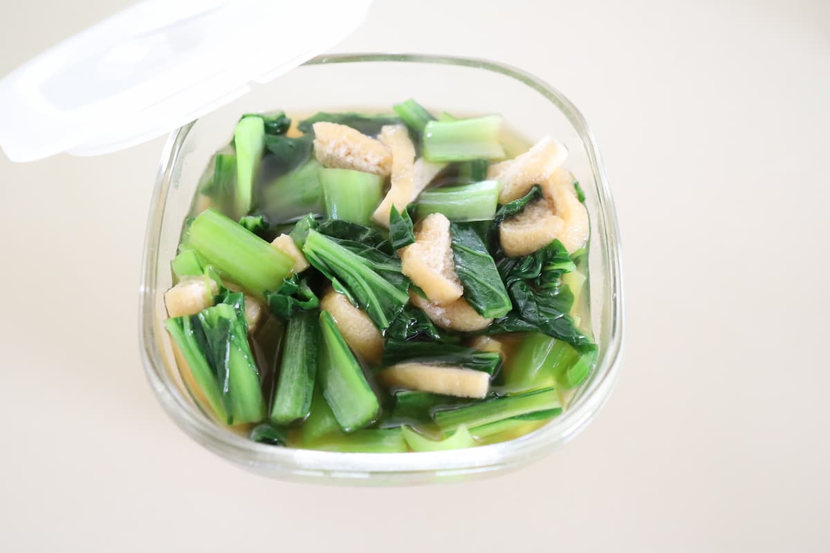 小松菜と油揚げの煮浸し