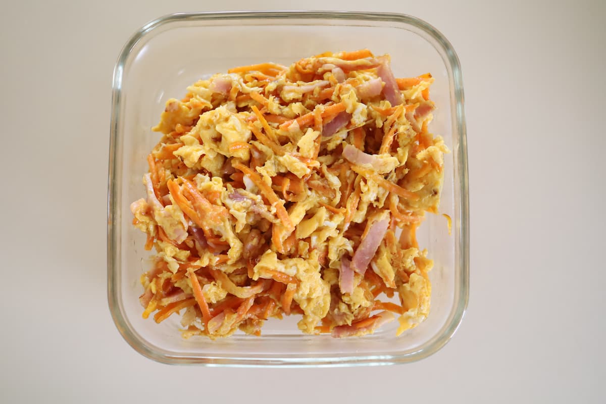 「にんじんの卵炒め」レシピ