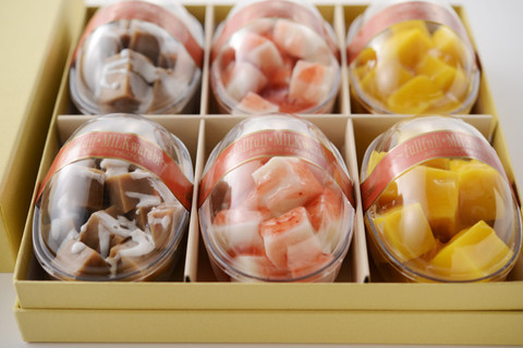 ふるふるミルクわらびもち・6個入り3色詰め合わせタイプ／菓子香房　大阪・甘泉堂
