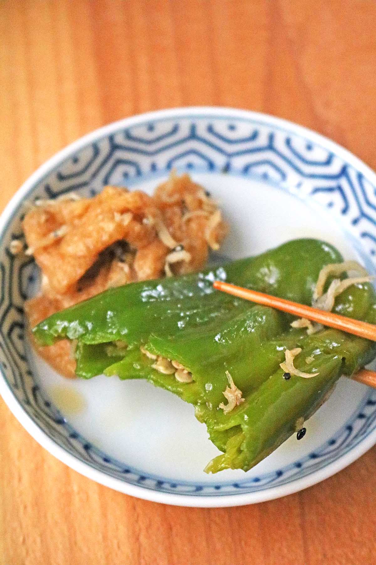 「まるごとピーマンのレンジ煮」レシピ　完成