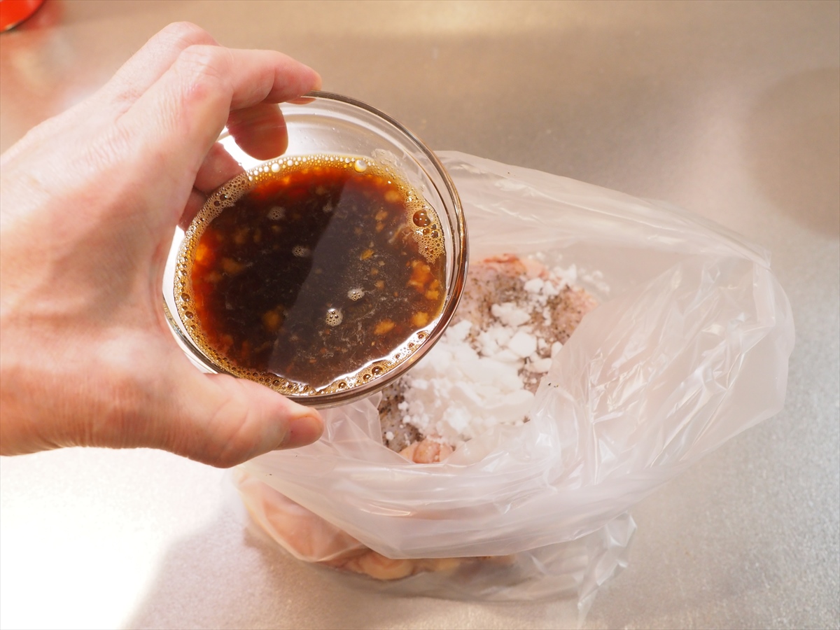 油で揚げないグリル鶏唐揚げ風