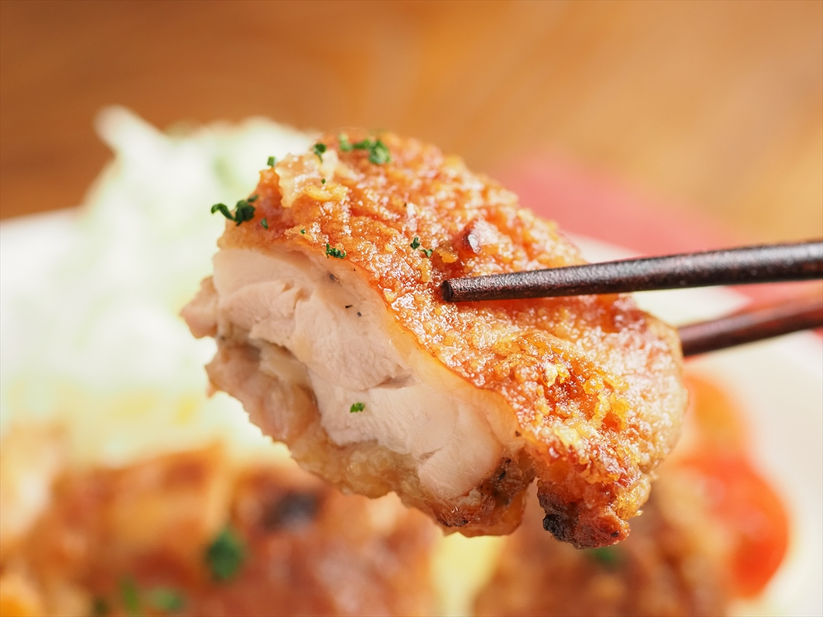 油で揚げないグリル鶏唐揚げ風