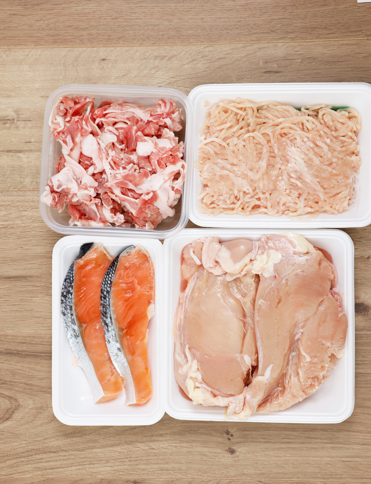 一週間分の食材-肉や魚