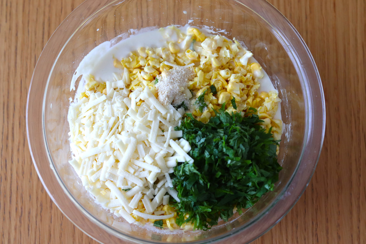 とうもろこしの大葉チーズチヂミ作り方