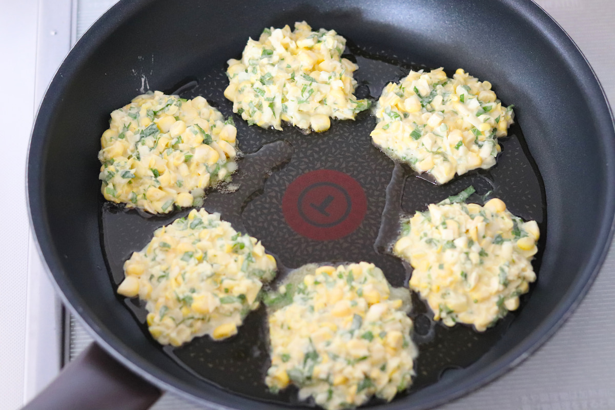 とうもろこしの大葉チーズチヂミ作り方