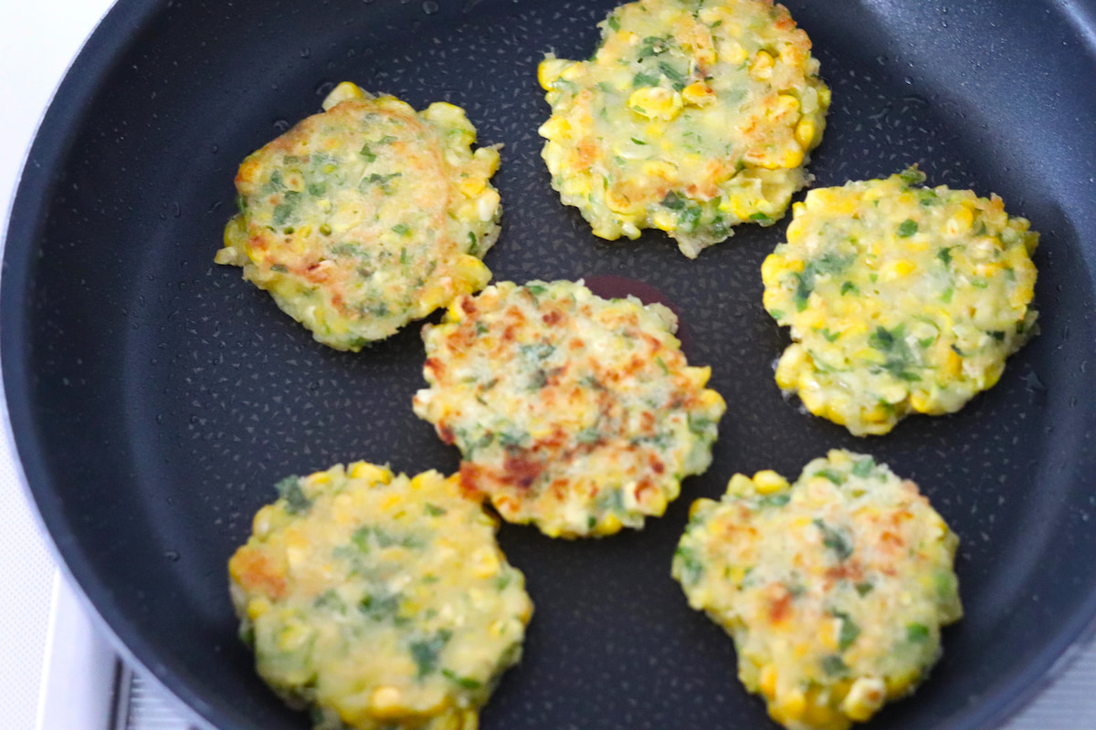 とうもろこしの大葉チーズチヂミ作り方