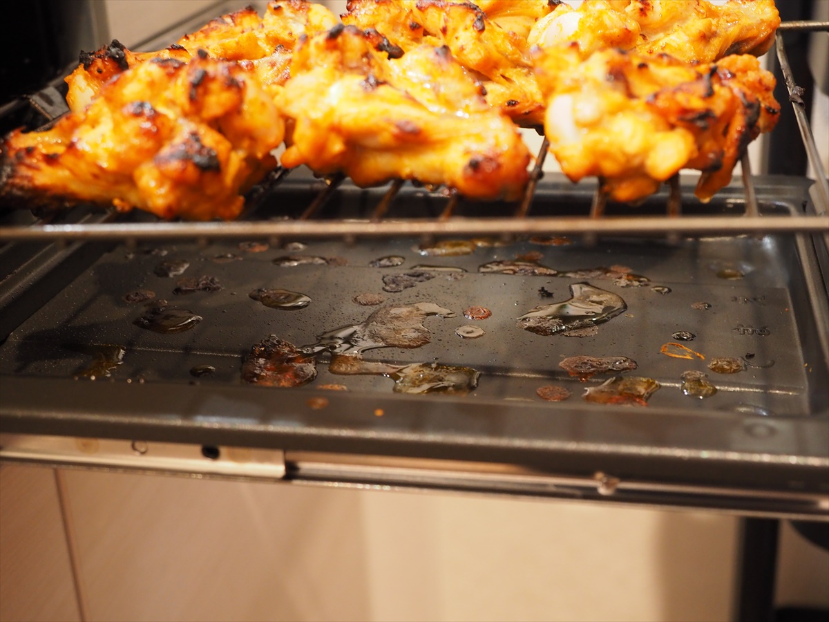 魚焼きグリルで手羽元のタンドリーチキン風