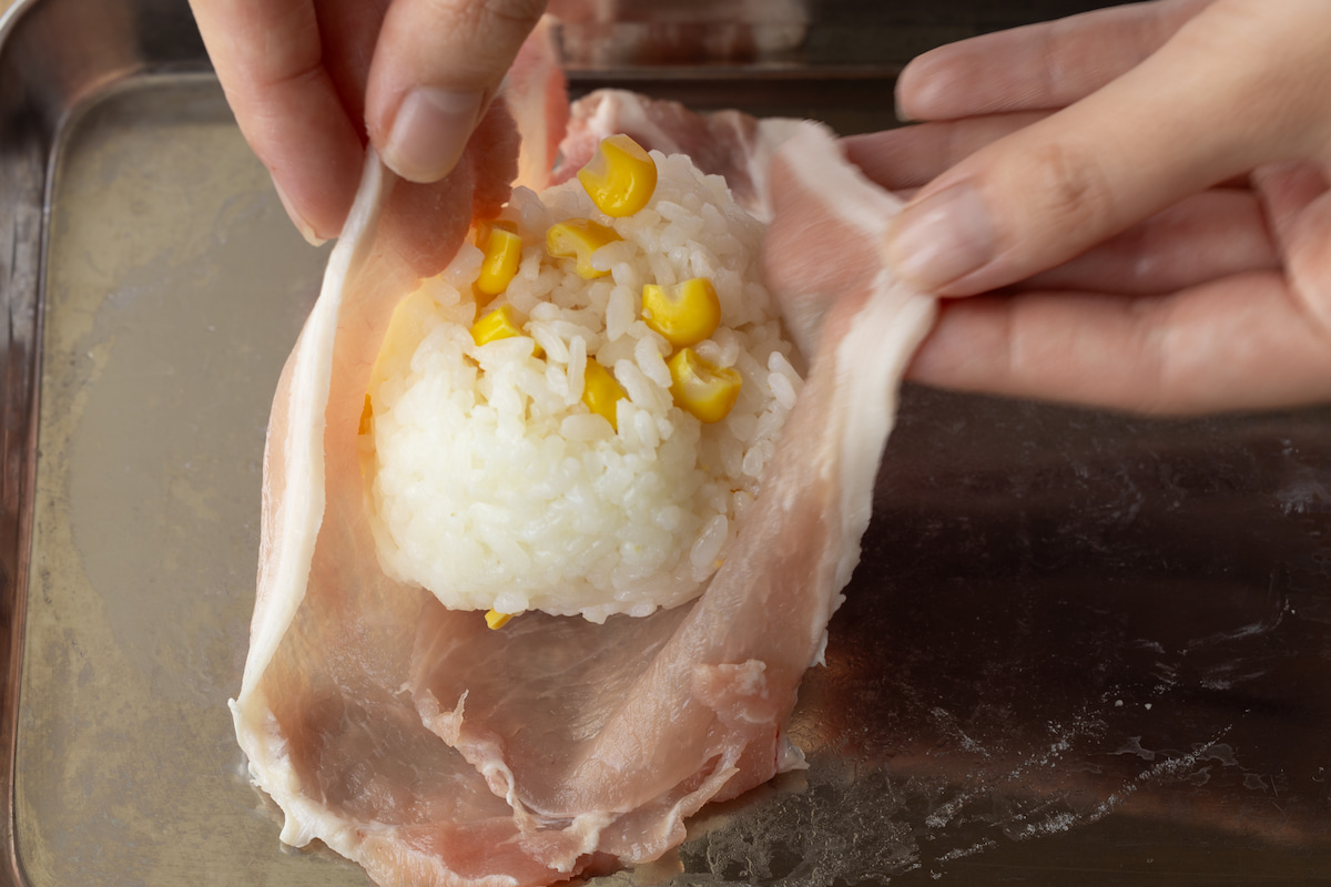 肉巻きおにぎり作り方