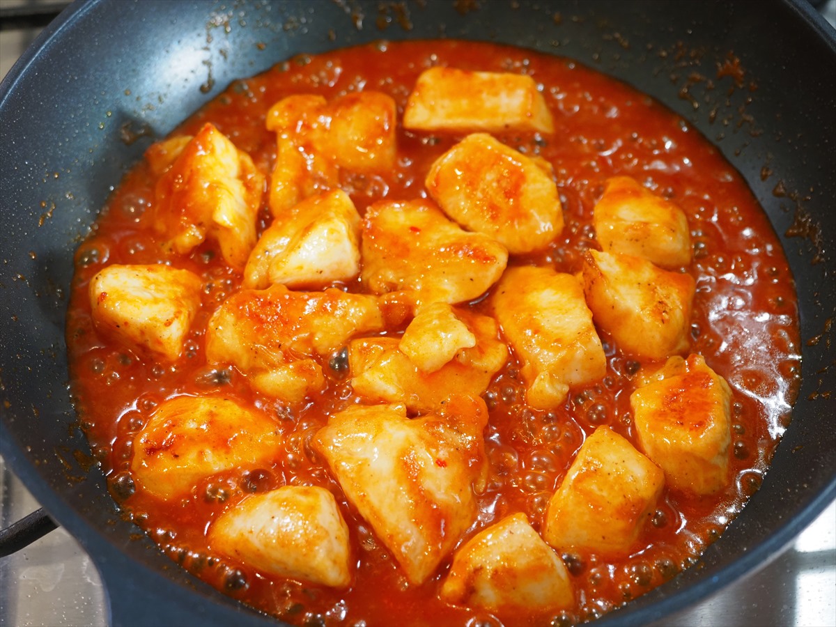 鶏むね肉のチリソース炒め