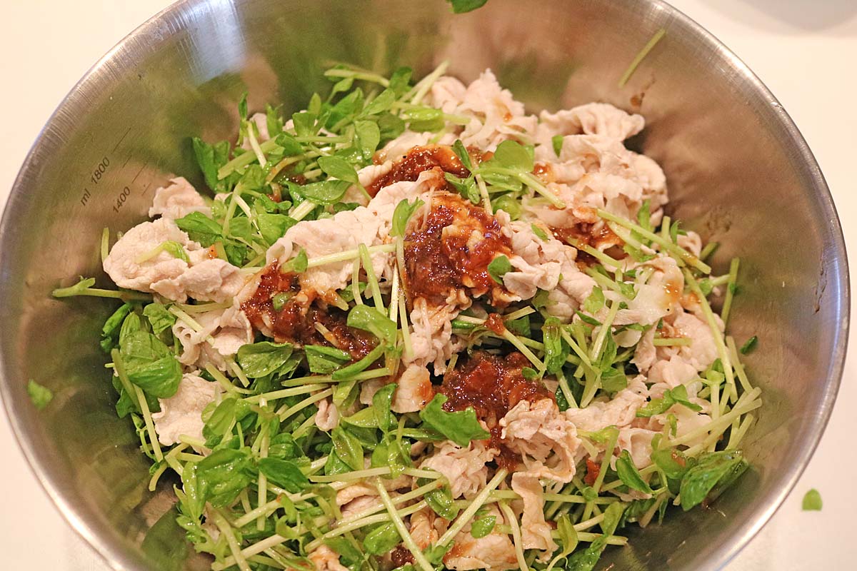 豆苗豚しゃぶサラダ６