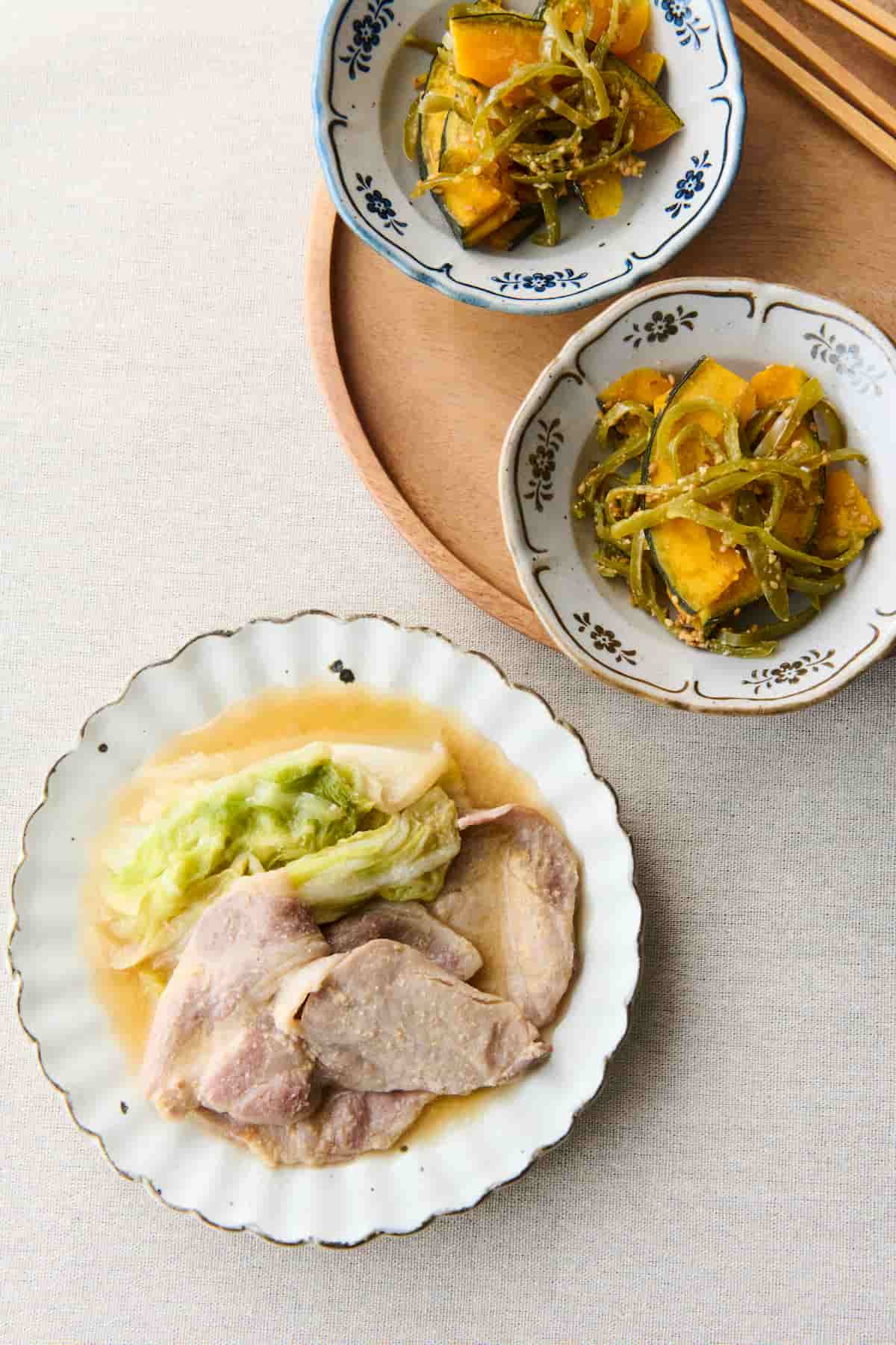 豚肉のみそ漬け&かぼちゃとピーマンのごまポンあえ