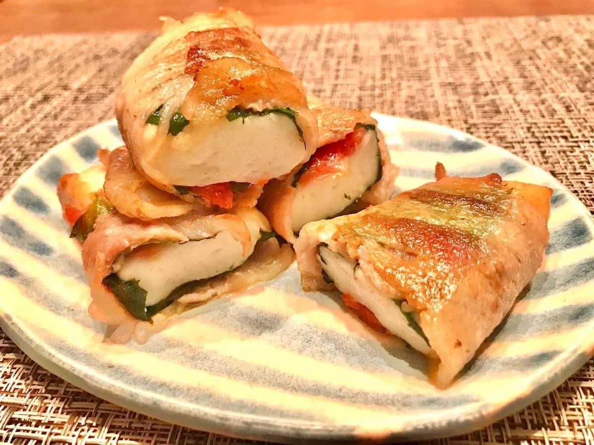 はんぺんの梅しそ肉巻き　まいのおやつ　完成