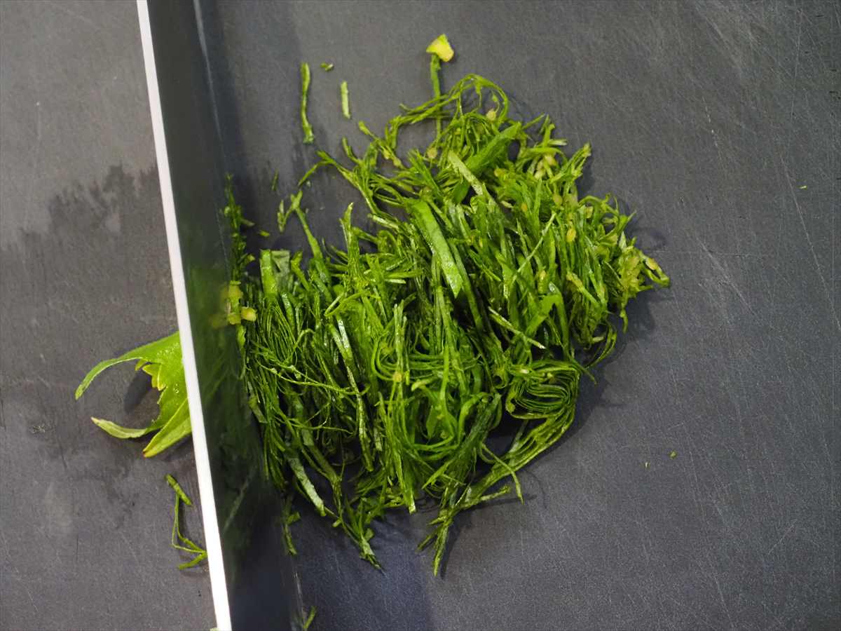 明太水晶鶏の冷製パスタ