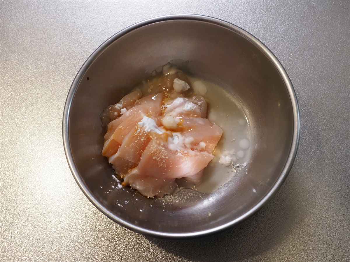 明太水晶鶏の冷製パスタ