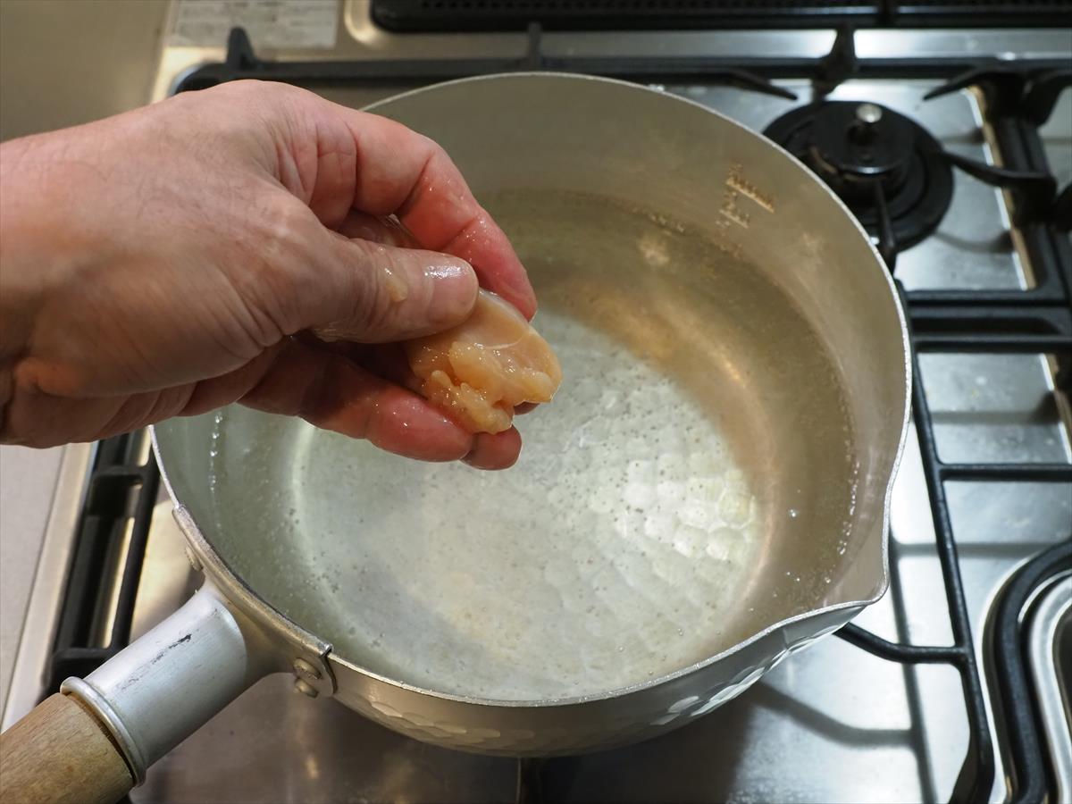 明太水晶鶏の冷製パスタ