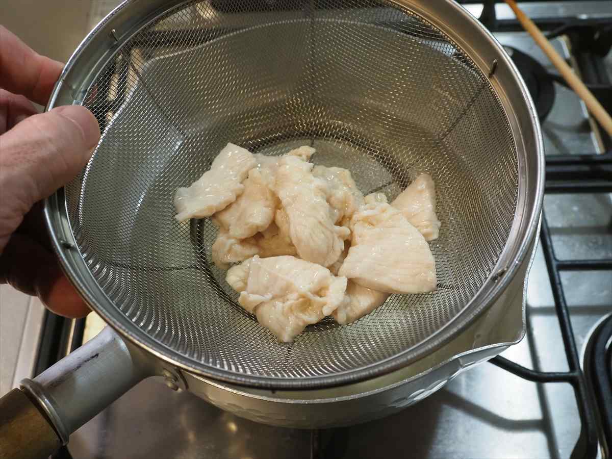 明太水晶鶏の冷製パスタ