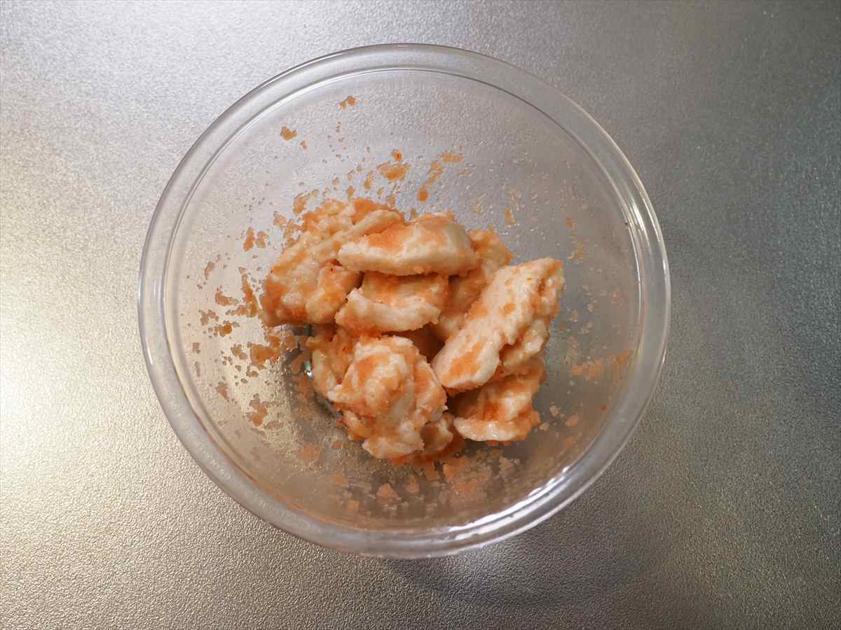 明太水晶鶏の冷製パスタ