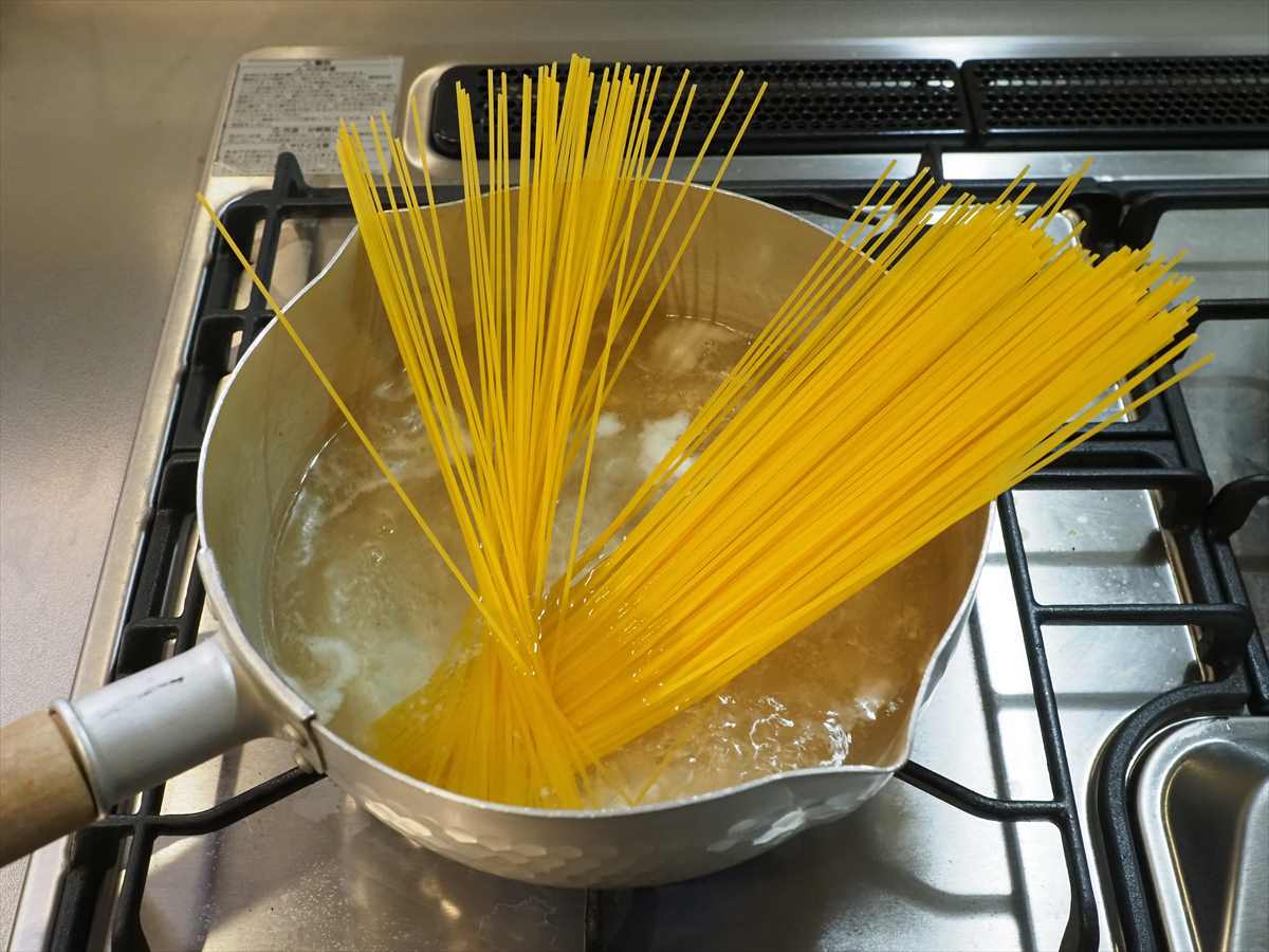 明太水晶鶏の冷製パスタ