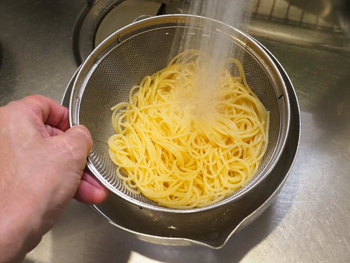 明太水晶鶏の冷製パスタ