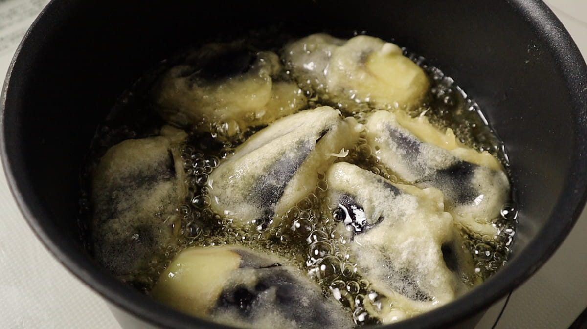 揚げる　なすのフリット　だれウマ