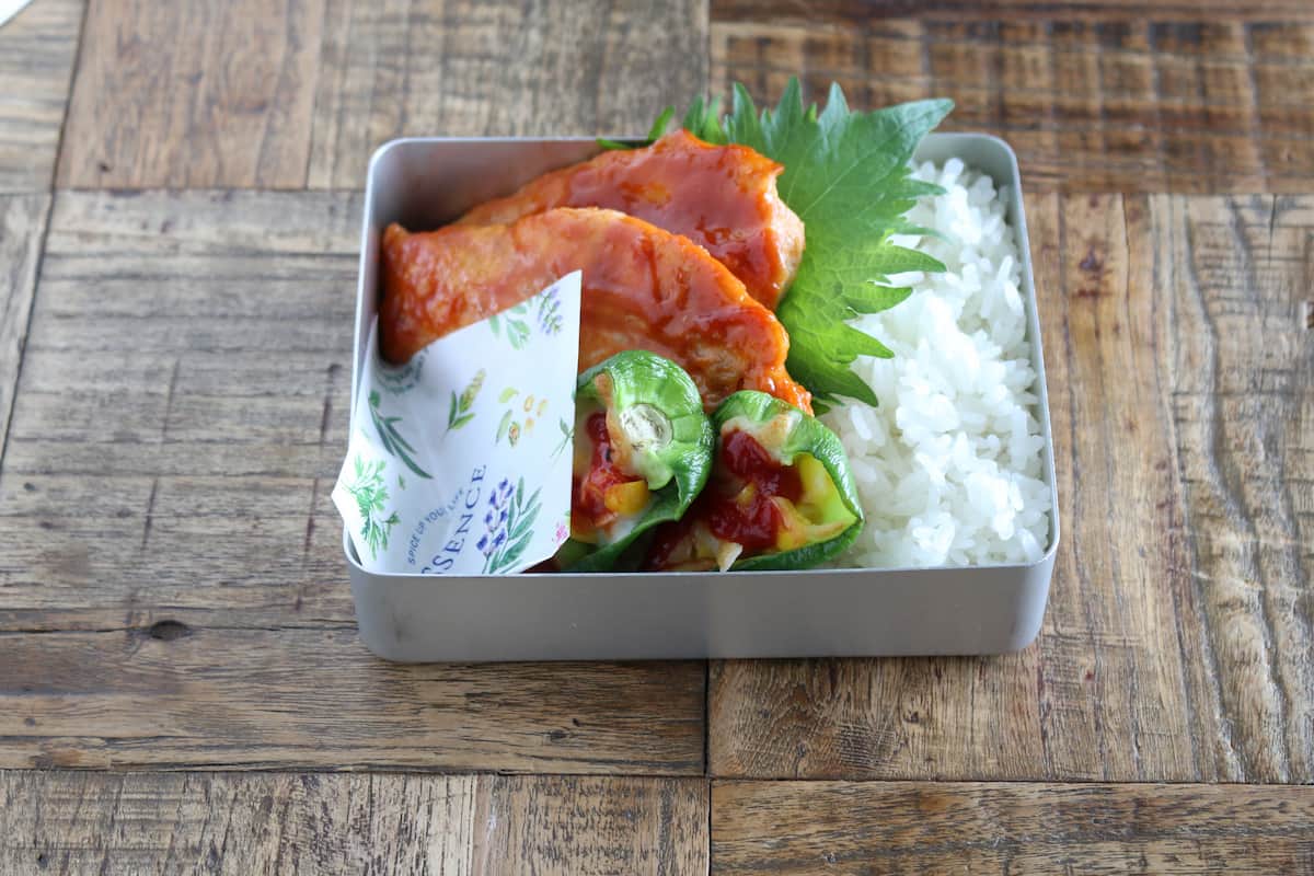 ささみのBBQステーキ弁当_詰め方3