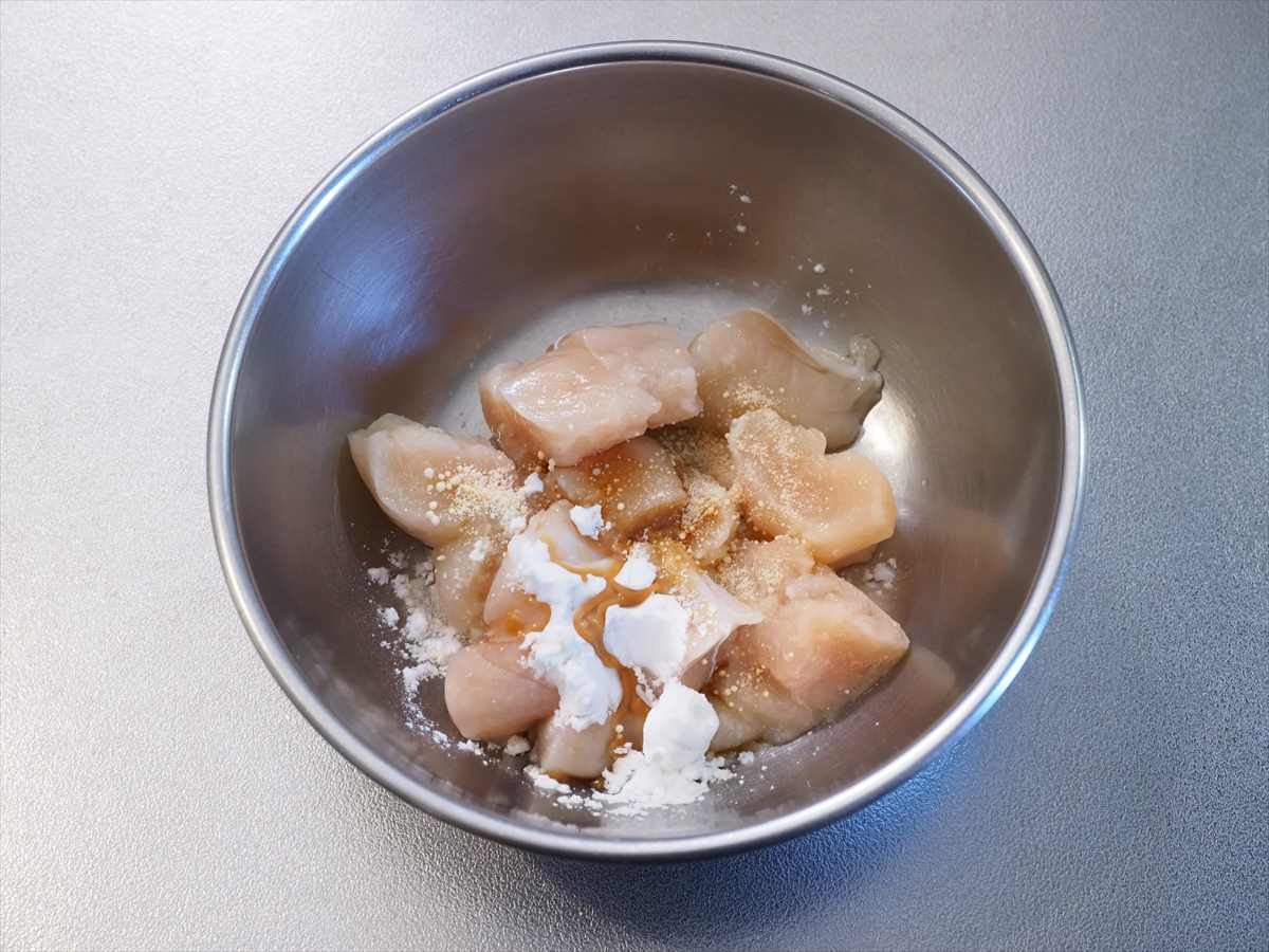 ささみと炒り卵のチリソース炒め