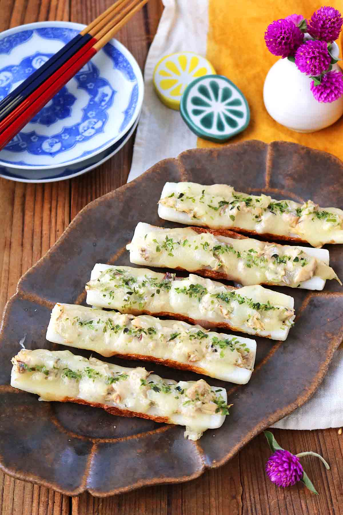 ちくわの鯖マヨチーズ焼き1