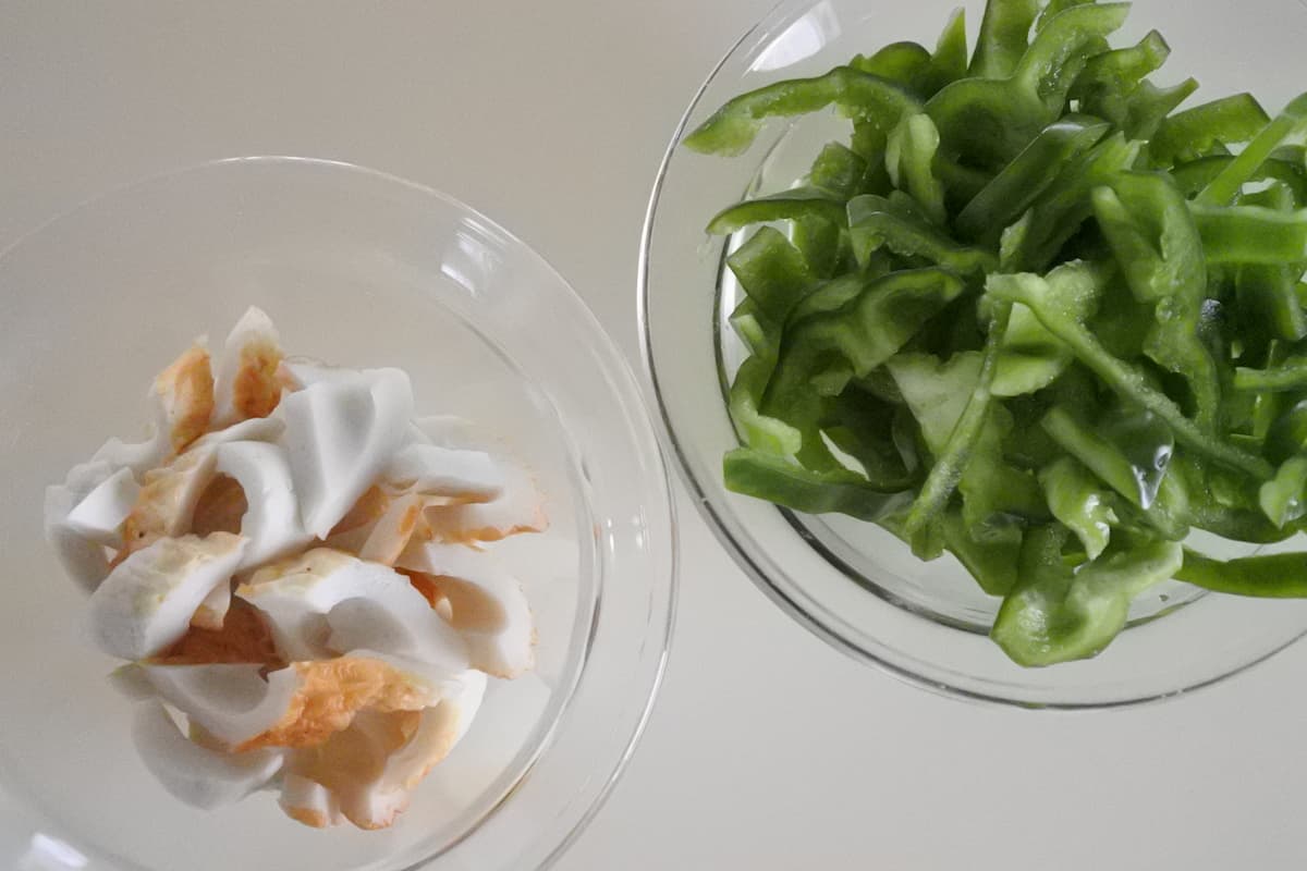 ピーマンとちくわの中華炒め