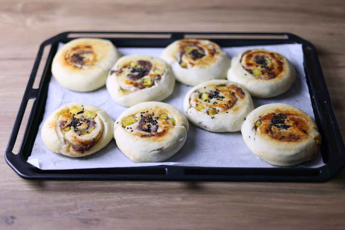 あんことさつまいもたっぷり！「秋のぐるぐるお焼きパン」「秋のぐるぐるお焼きパン」レシピ