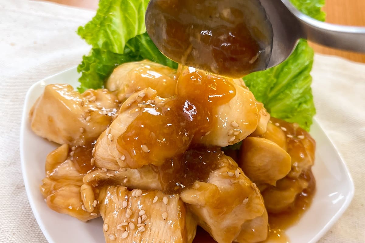 鶏むね肉の甘酢あんかけ　まるみキッチン　やる気1％ごはん