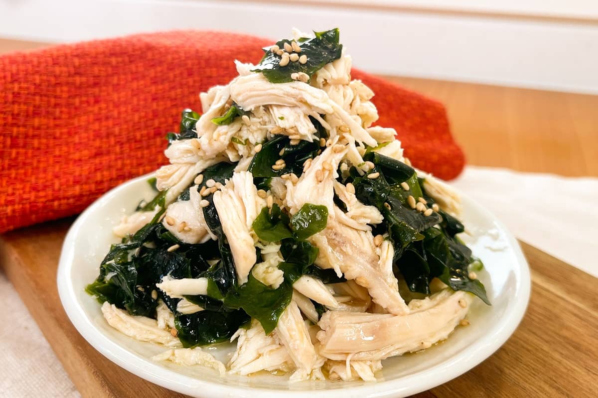 鶏とわかめのナムル　まるみキッチン　やる気1％ごはん