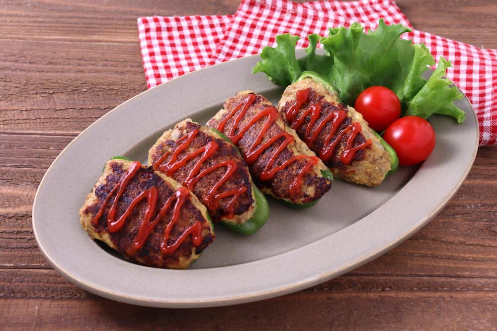 ピーマンのさばカレー詰め