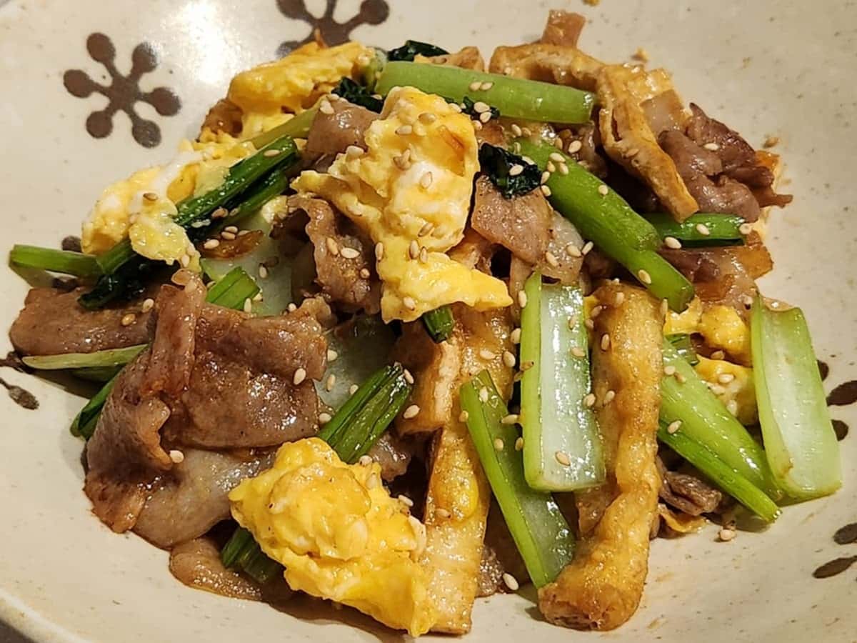 青髪のテツ 小松菜 小松菜と豚肉のオイスターソース炒め