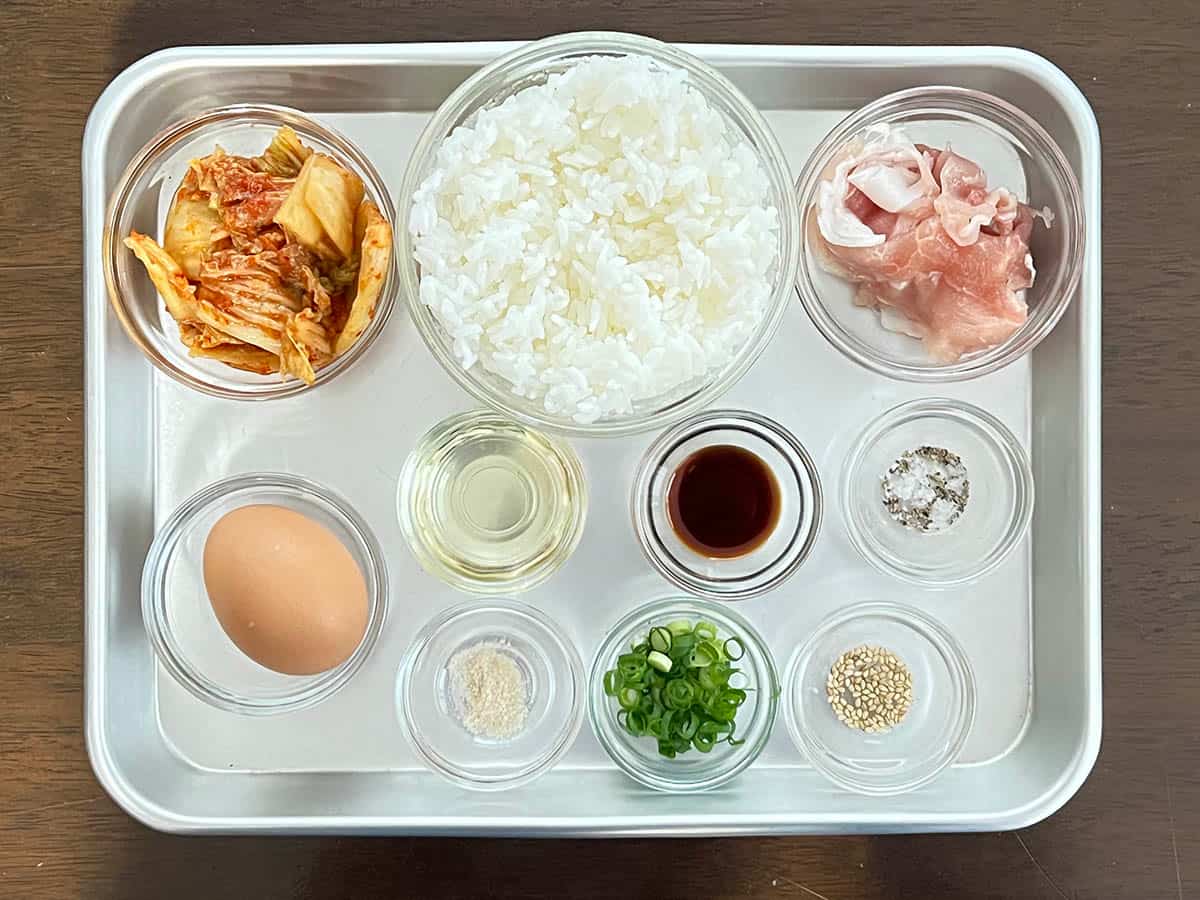 キムチポックンパッ（チャーハンチャーハン）材料