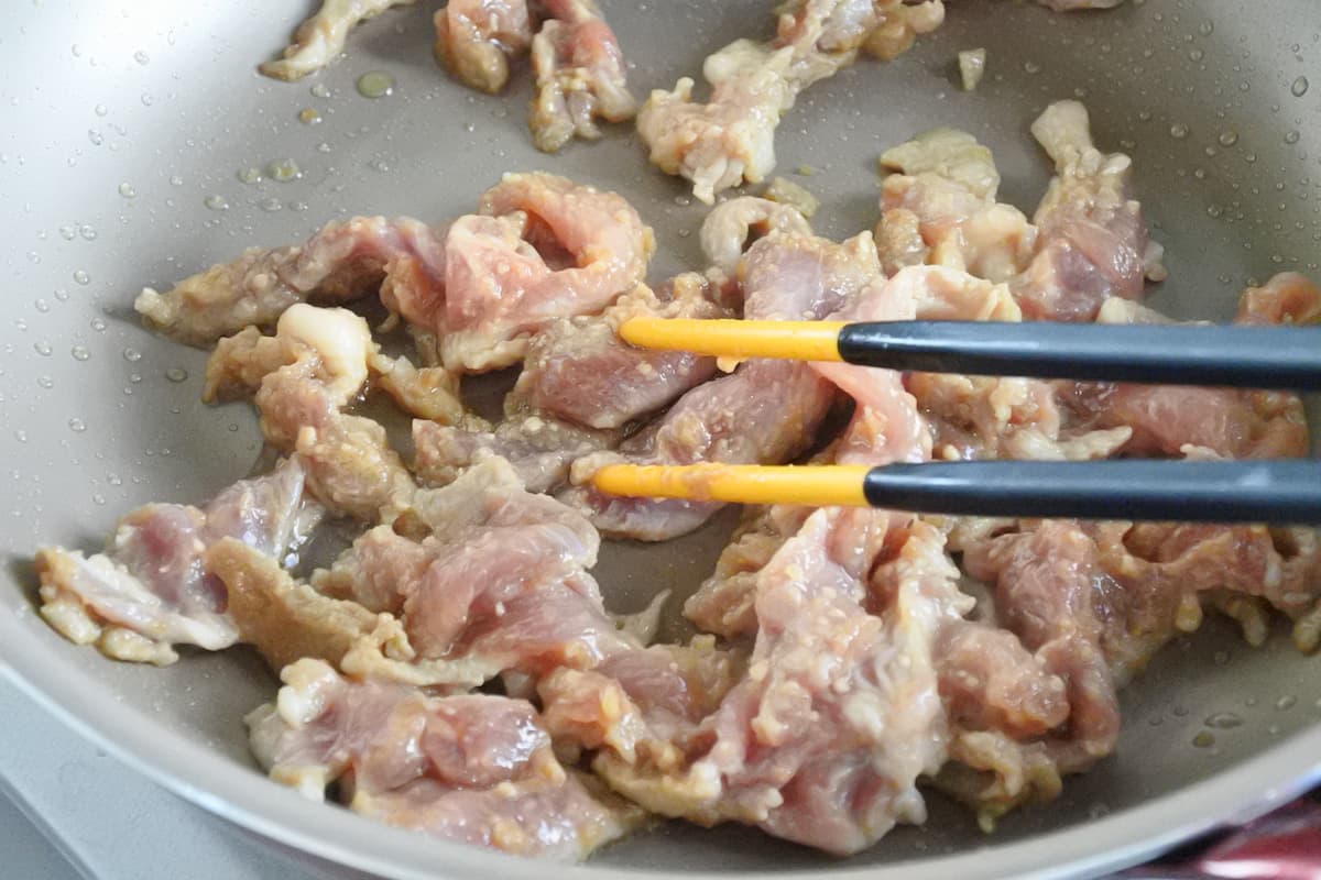 かぼちゃと豚肉のみそ炒め
