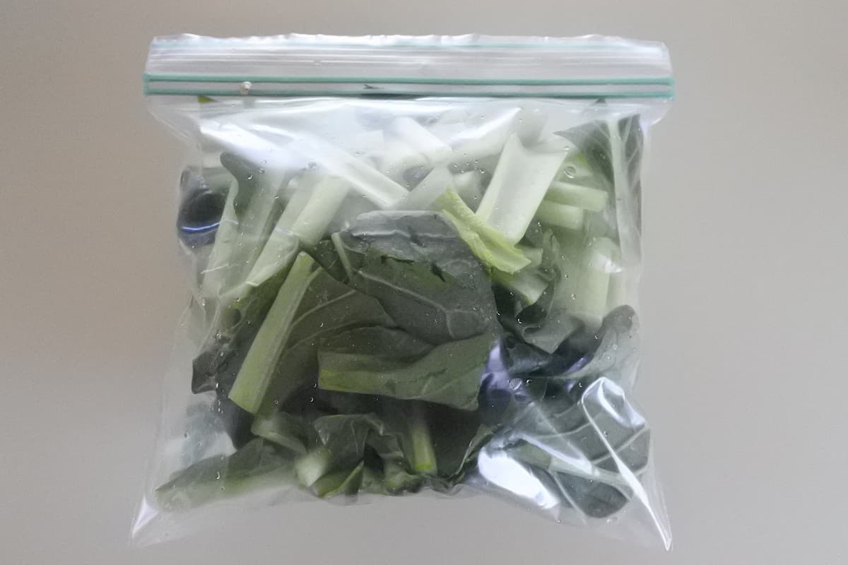 小松菜と油揚げのレンチン煮