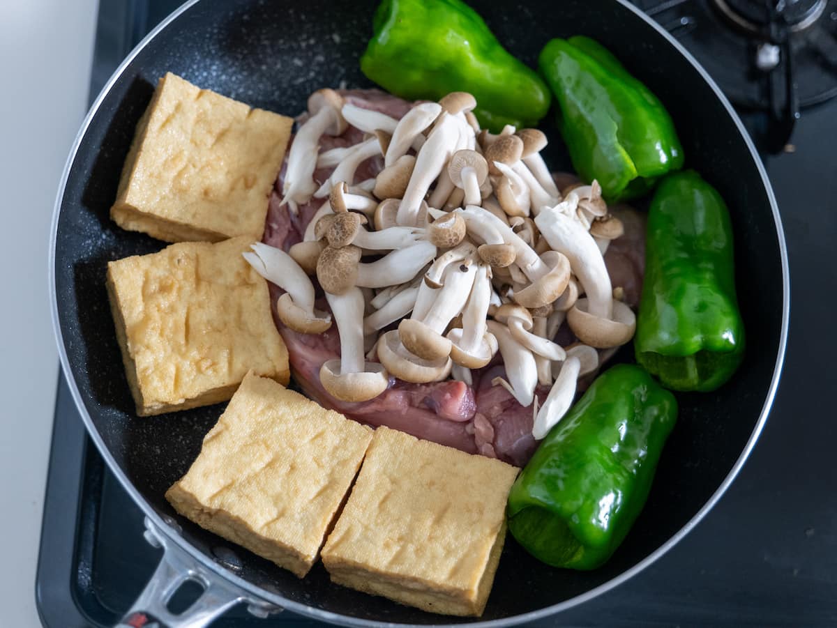 フライパンで3品同時作り方