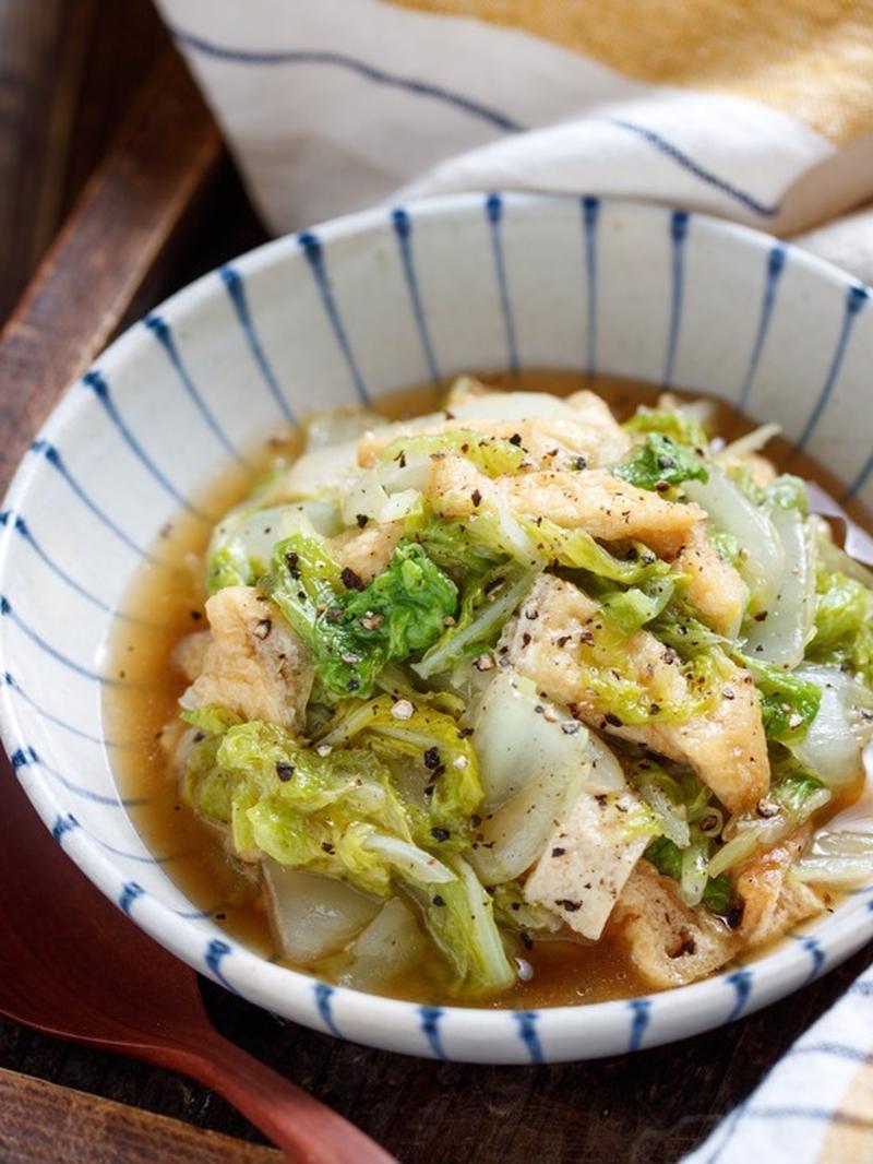 レンジで作れる！「白菜と油揚げ」のかんたん副菜レシピ